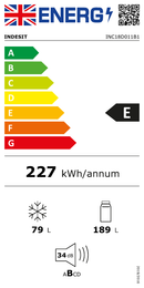 Indesit INC18D011B1 Integrated 70/30 low frost fridge freezer [sliding door]*contact store for price*