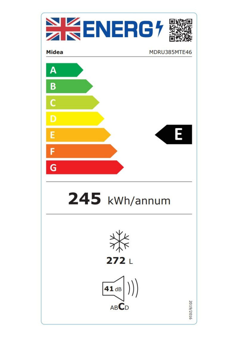Midea MDRU385MTE46 No Frost freezer - Inox*contact store for price*