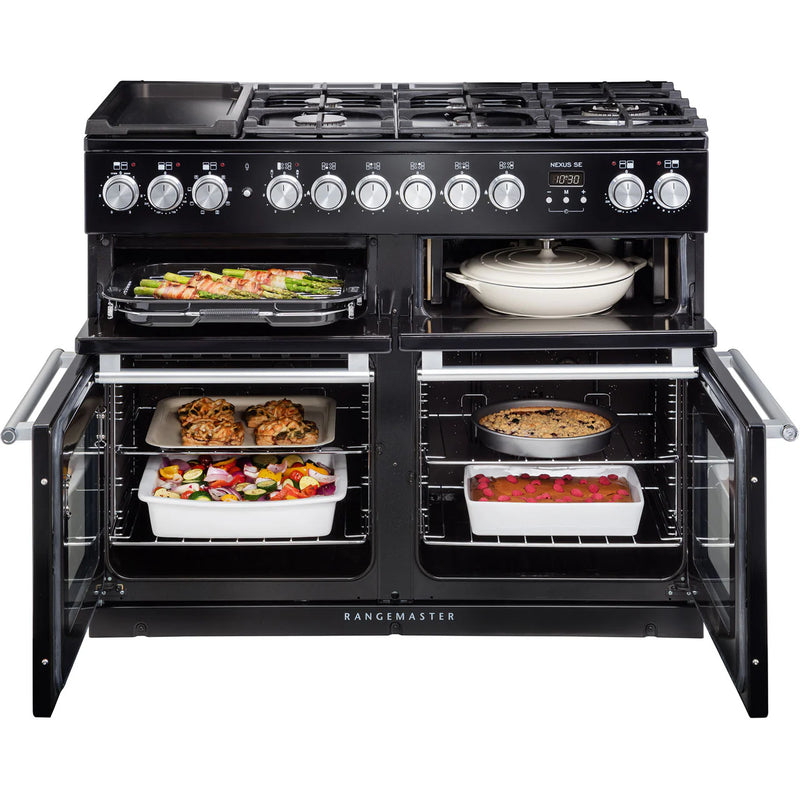 Rangemaster NEXSE110DFFBL/C Nexus SE 110cm Dual Fuel Range Cooker in Black Chrome*contact store for price*