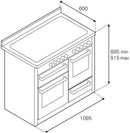 Bertazzoni PRO116L3EXT Professional XG 110cm Dual Fuel Range Cooker - Stainless Steel *contact store for price*