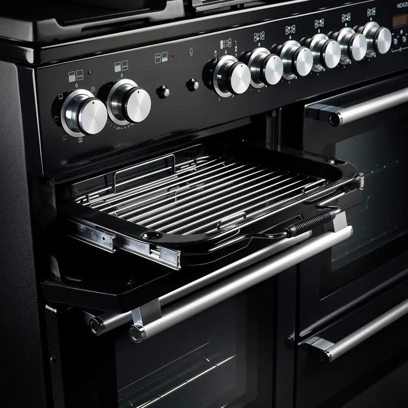 Rangemaster NEX110EICB/C Nexus 110cm Electric Range Cooker with Induction Hob - Charcoal Black & Chrome*contact store for price*