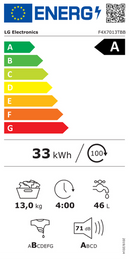 LG F4X7013TBB VX70 13kg 1400rpm AI™ Washing Machine - Matte Black