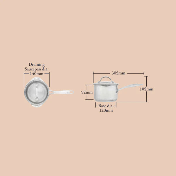 Stellar S704D 14cm Draining Saucepan with Glass Lid