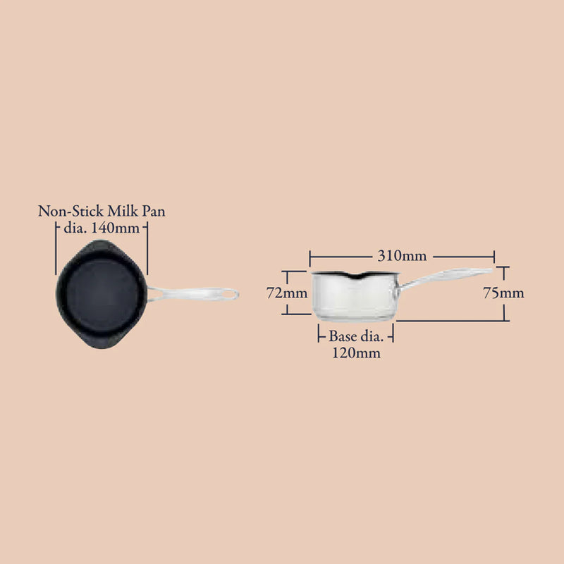 Stellar S7201D Profile 14cm Milk Pan Non Stick
