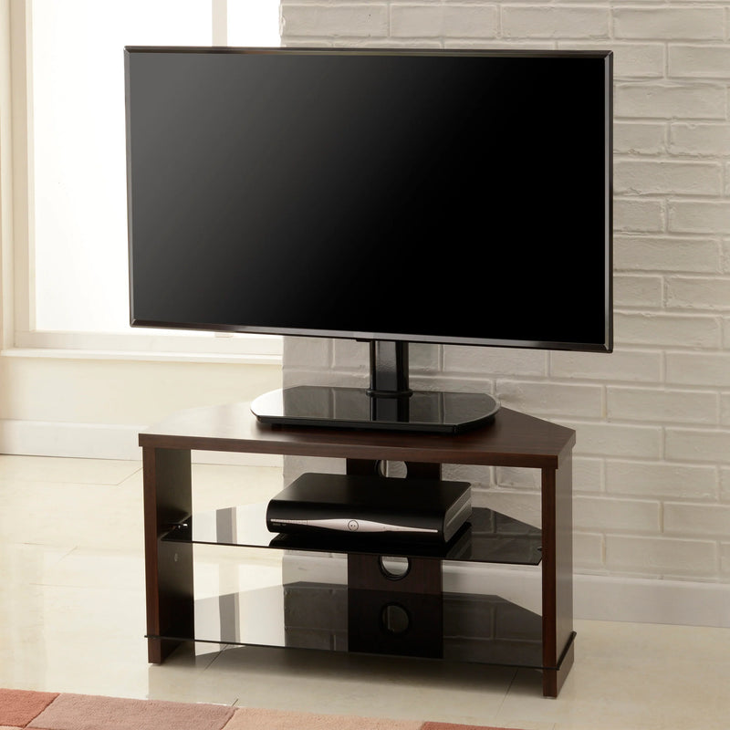 TTAP PED64F TV stand with Bracket - Black Glass