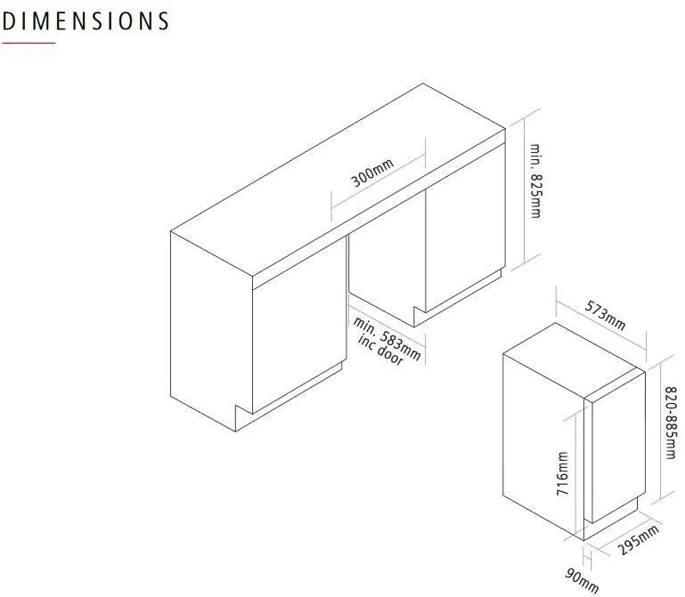 Caple WI3125 30cm Undercounter Single Zone Steel Wine Cooler*contact store for price*