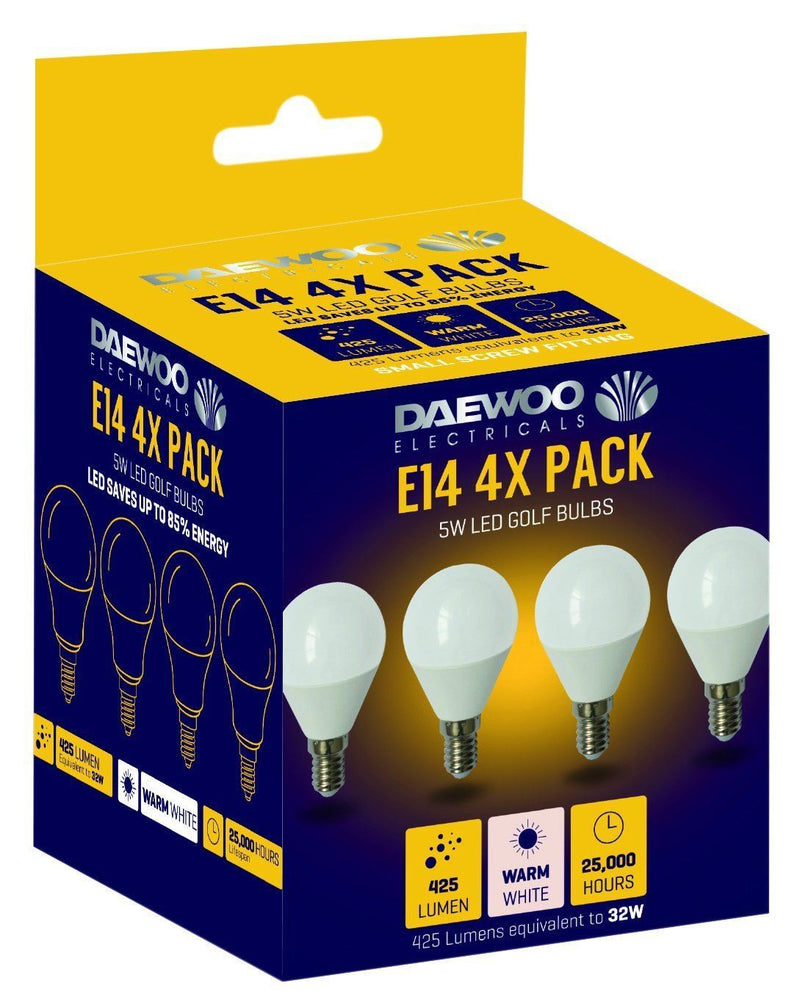 Daewoo E14 4x Pack 5W LED Golf Bulbs