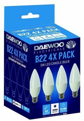 Daewoo B22 4x Pack 5W LED Candle Bulbs