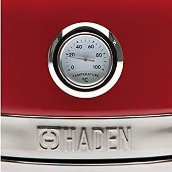 Haden 188854 1.5L Cordless Kettle with Temperature Gauge In Jersey Red