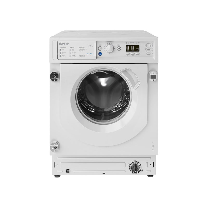 Indesit BIWDIL75125 Built In Washer Dryer 7kg Wash 5kg Dry 1200 rpm - Push And Go
