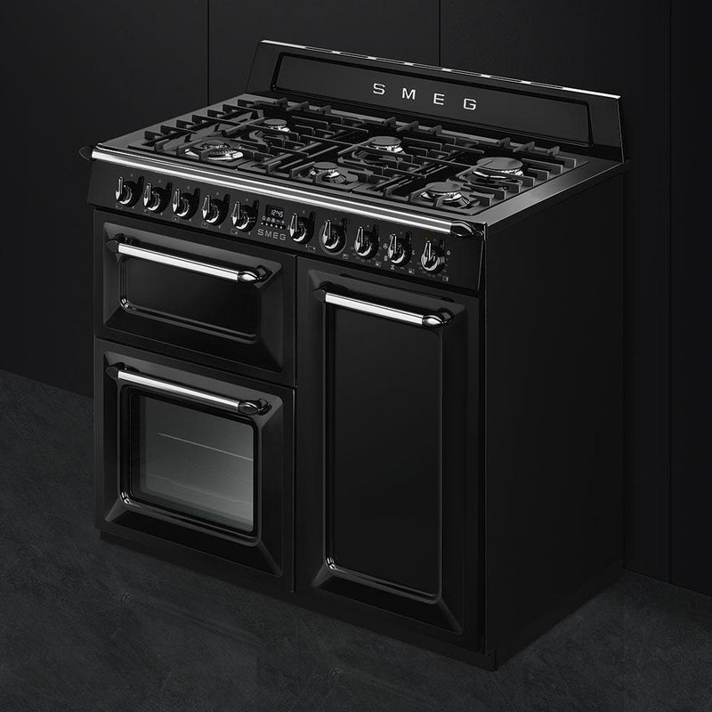 Smeg TR103BL 100cm Victoria Dual Fuel Range Cooker in Black*contact store for price*
