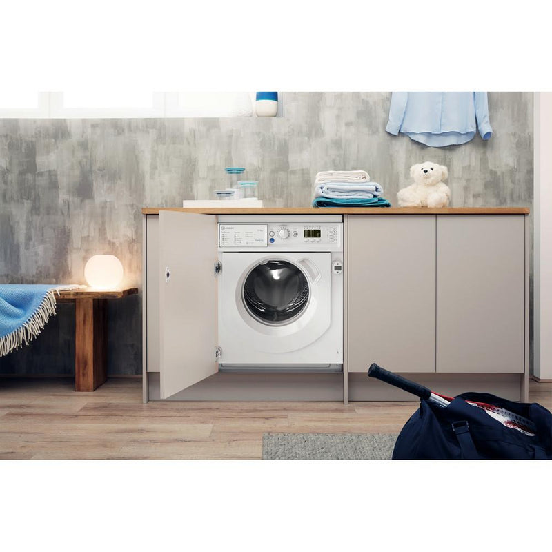 Indesit BIWDIL75125 Built In Washer Dryer 7kg Wash 5kg Dry 1200 rpm - Push And Go