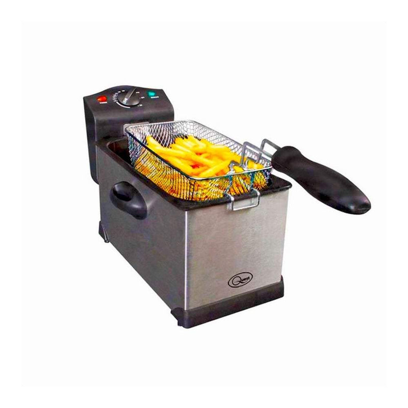 QUEST 35140 3 Litre Deep Fat Fryer in Stainless Steel with Easy Holding Side Handle Fryer