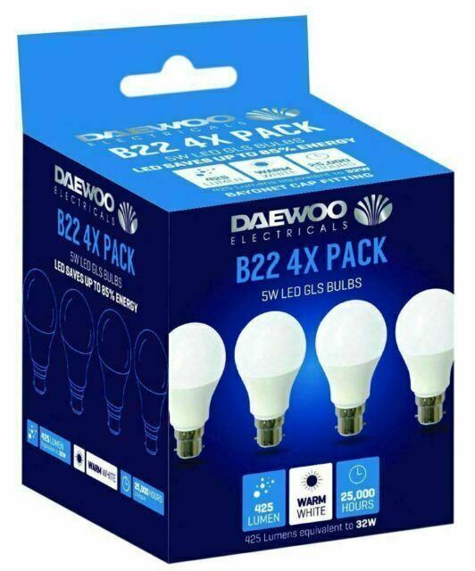 Daewoo B22 4x 5W Pack LED GLS Bulbs