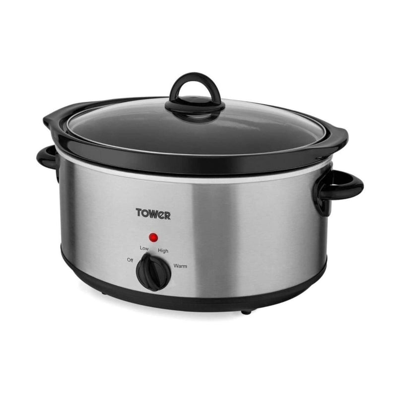 Tower T16029BF 5.5 Litre Slow Cooker in Stainless Steel